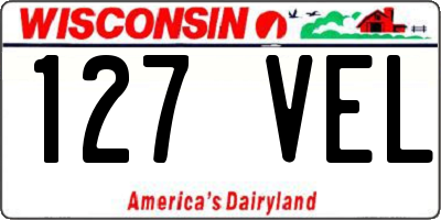 WI license plate 127VEL