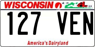 WI license plate 127VEN