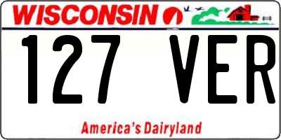 WI license plate 127VER