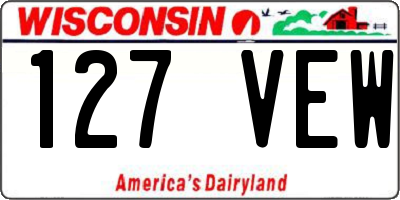 WI license plate 127VEW