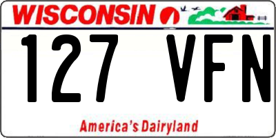 WI license plate 127VFN