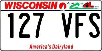 WI license plate 127VFS