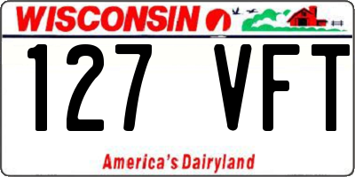 WI license plate 127VFT