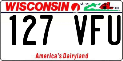 WI license plate 127VFU
