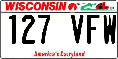 WI license plate 127VFW