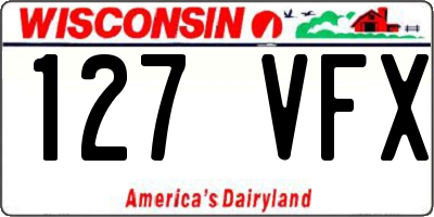 WI license plate 127VFX
