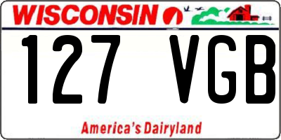 WI license plate 127VGB