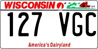 WI license plate 127VGC