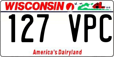 WI license plate 127VPC