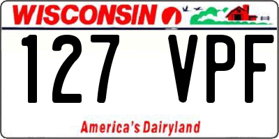 WI license plate 127VPF