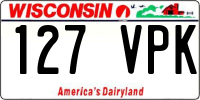 WI license plate 127VPK