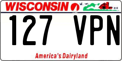 WI license plate 127VPN