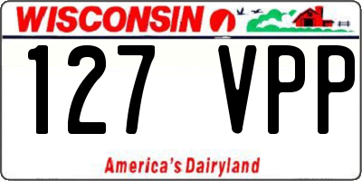 WI license plate 127VPP
