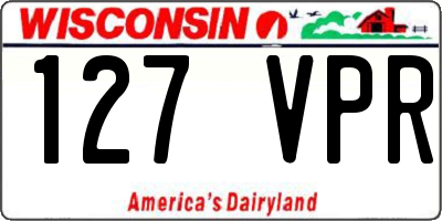 WI license plate 127VPR