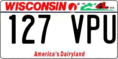 WI license plate 127VPU