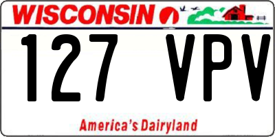 WI license plate 127VPV