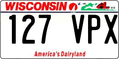 WI license plate 127VPX