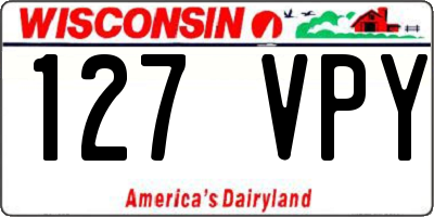 WI license plate 127VPY