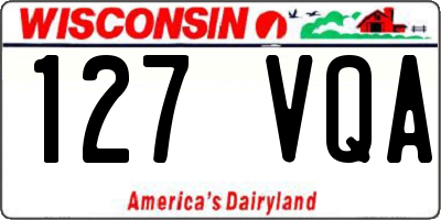 WI license plate 127VQA