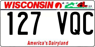 WI license plate 127VQC