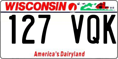 WI license plate 127VQK
