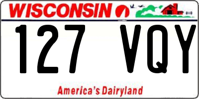 WI license plate 127VQY