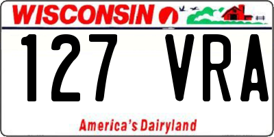 WI license plate 127VRA