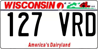 WI license plate 127VRD