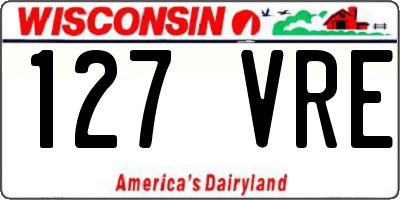 WI license plate 127VRE