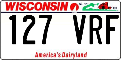 WI license plate 127VRF