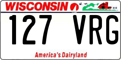 WI license plate 127VRG