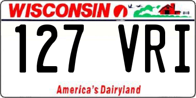 WI license plate 127VRI
