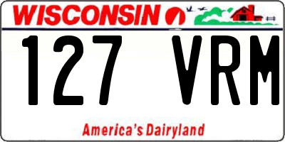 WI license plate 127VRM