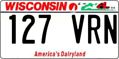 WI license plate 127VRN
