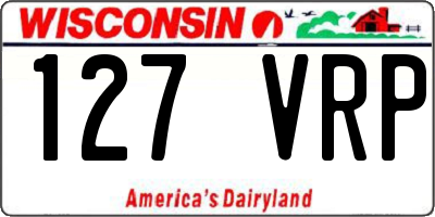 WI license plate 127VRP