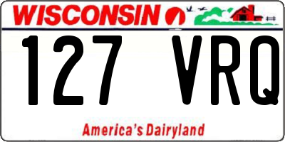 WI license plate 127VRQ