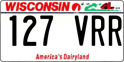 WI license plate 127VRR