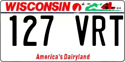 WI license plate 127VRT