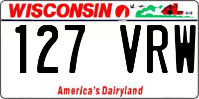 WI license plate 127VRW