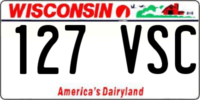 WI license plate 127VSC