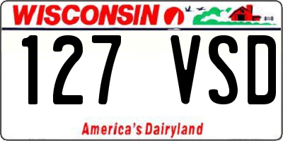 WI license plate 127VSD