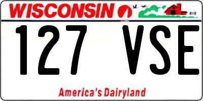 WI license plate 127VSE