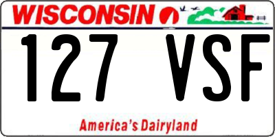 WI license plate 127VSF