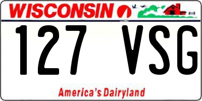 WI license plate 127VSG