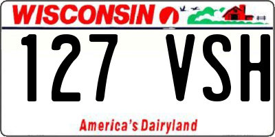WI license plate 127VSH