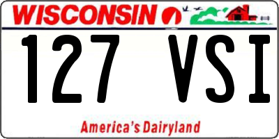 WI license plate 127VSI