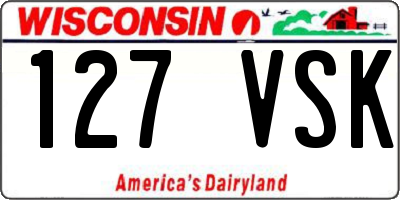 WI license plate 127VSK