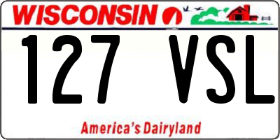 WI license plate 127VSL