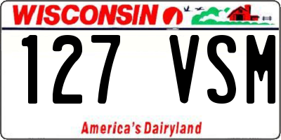 WI license plate 127VSM