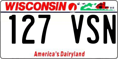 WI license plate 127VSN